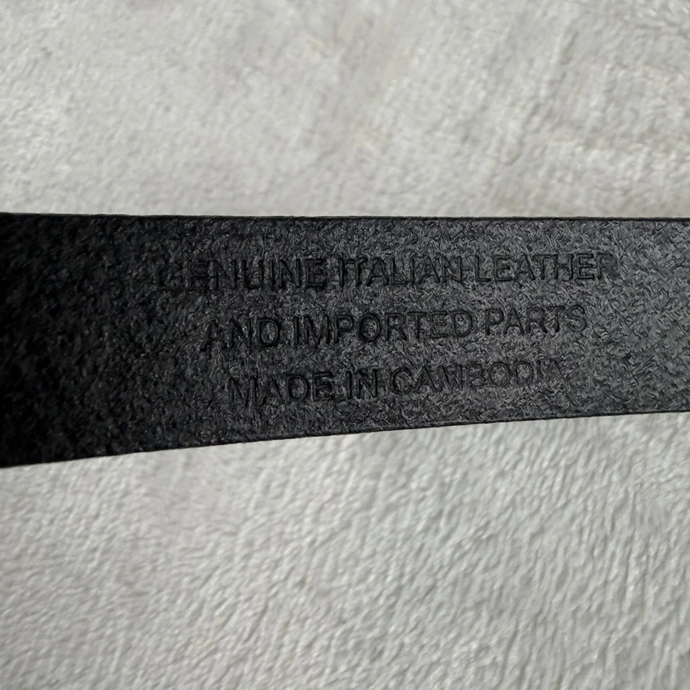 Madewell Italian Leather Belt Womens Medium Black Brass Buckle Western Boho Chic